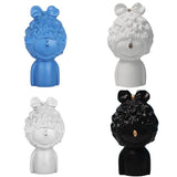 Max Modern Art Resin Curly Girl Sculpture Decorative Ornament Black - Aladdin Shoppers