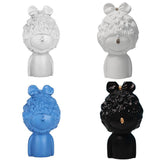 Max Modern Art Resin Curly Girl Sculpture Decorative Ornament Black - Aladdin Shoppers