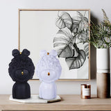 Max Modern Art Resin Curly Girl Sculpture Decorative Ornament White-A - Aladdin Shoppers