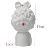 Max Modern Art Resin Curly Girl Sculpture Decorative Ornament White-A - Aladdin Shoppers