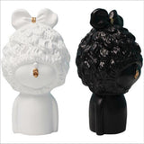 Max Modern Art Resin Curly Girl Sculpture Decorative Ornament White-A - Aladdin Shoppers