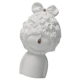 Max Modern Art Resin Curly Girl Sculpture Decorative Ornament White-A - Aladdin Shoppers