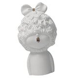 Max Modern Art Resin Curly Girl Sculpture Decorative Ornament White-A - Aladdin Shoppers