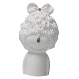 Max Modern Art Resin Curly Girl Sculpture Decorative Ornament White-A - Aladdin Shoppers