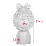 Max Modern Art Resin Curly Girl Sculpture Decorative Ornament White-B - Aladdin Shoppers