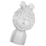 Max Modern Art Resin Curly Girl Sculpture Decorative Ornament White-B - Aladdin Shoppers