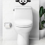 Black Cartoon Toilet Seat Decal Cover Decoration Door Wall Sticker Monster