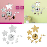 Max Fashion DIY Mirror Wall Creative Decoration Clock Bauhinia Flowers Golden - Aladdin Shoppers