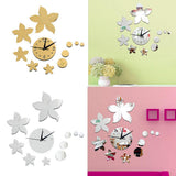 Max Fashion DIY Mirror Wall Creative Decoration Clock Bauhinia Flowers Golden - Aladdin Shoppers