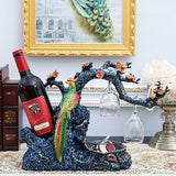 Max Resin Wine Rack Branches Birds Decor Wine Storage Shelf for Cabinet Blue - Aladdin Shoppers