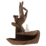 Max Monk Censer Ceramic Waterfall Backflow Buddha Hand Incense Burner Style 02 - Aladdin Shoppers