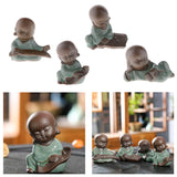 Ceramic Small Buddha Statue Monk Figurine Tea pet Ornaments Style-1