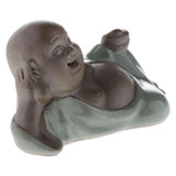 Ceramic Small Buddha Statue Monk Figurine Tea pet Ornaments Style-7