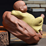 Max Sand tea pet ceramic sami monk purple sand home gifts crafts Magic yellow - Aladdin Shoppers