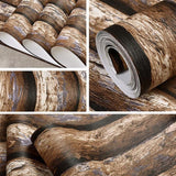 Max Retro Wood Grain Striped Tree Pattern Wallpaper Background Brown - Aladdin Shoppers