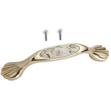 Max Pastoral Ceramic Cabinet Handles European Style Pulls Rose-gold Color Knob B