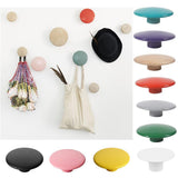 Max Dots Coat Hook Colorful Ash Wood Wall Mount Coat Wall Hanger Rack White S - Aladdin Shoppers