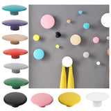Max Dots Coat Hook Colorful Ash Wood Wall Mount Coat Wall Hanger Rack White M - Aladdin Shoppers