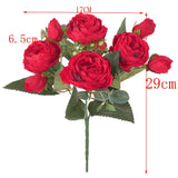 Artificial Silk Peony Bridal Bouquets for Wedding Home Decoration Red