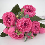 Max Artificial Silk Peony Bridal Bouquets for Wedding Home Decoration Rose Red - Aladdin Shoppers