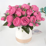 Max Artificial Silk Peony Bridal Bouquets for Wedding Home Decoration Rose Red - Aladdin Shoppers