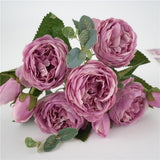 Max Artificial Silk Peony Bridal Bouquets for Wedding Home Decoration New Purple - Aladdin Shoppers