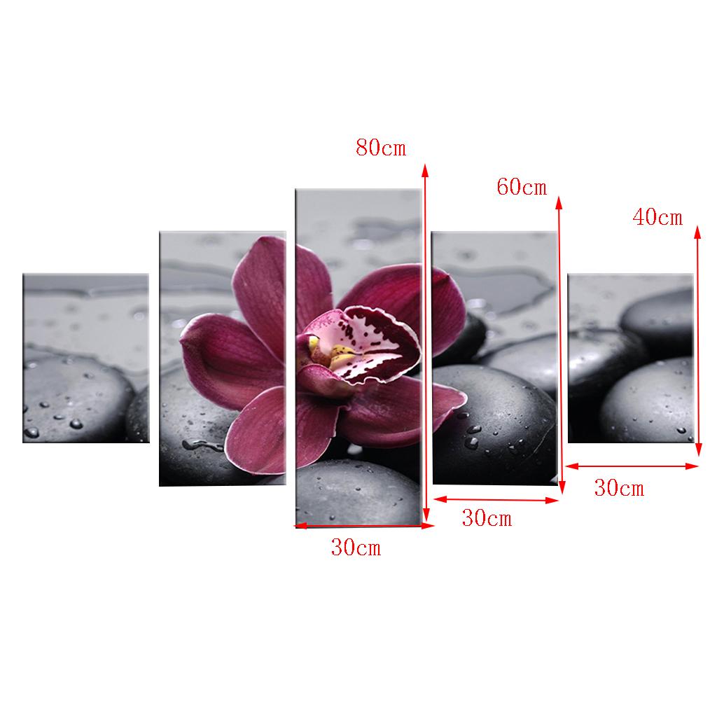 Maxbell  Modern 5 Panels Paintings on Canvas Wall Art Landscape Flower