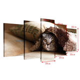 Max Modern 5 Panels Paintings on Canvas Wall Art Landscape Pet Cat