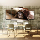 Max Modern 5 Panels Paintings on Canvas Wall Art Landscape Pet Cat