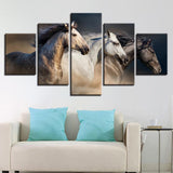 Max Modern 5 Panels Paintings on Canvas Wall Art Landscape Brown Horse