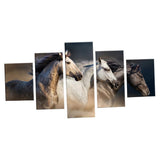 Max Modern 5 Panels Paintings on Canvas Wall Art Landscape Brown Horse