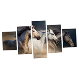 Max Modern 5 Panels Paintings on Canvas Wall Art Landscape Brown Horse
