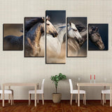 Max Modern 5 Panels Paintings on Canvas Wall Art Landscape Brown Horse