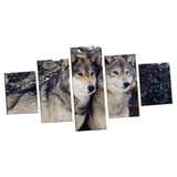 Max Modern 5 Panels Paintings on Canvas Wall Art Landscape Wolf