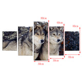 Max Modern 5 Panels Paintings on Canvas Wall Art Landscape Wolf