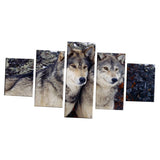 Max Modern 5 Panels Paintings on Canvas Wall Art Landscape Wolf