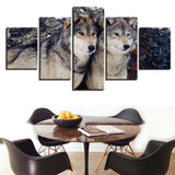 Max Modern 5 Panels Paintings on Canvas Wall Art Landscape Wolf