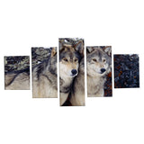 Max Modern 5 Panels Paintings on Canvas Wall Art Landscape Wolf