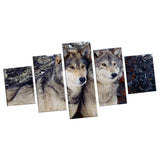 Max Modern 5 Panels Paintings on Canvas Wall Art Landscape Wolf