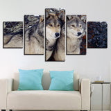 Max Modern 5 Panels Paintings on Canvas Wall Art Landscape Wolf