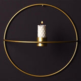 Max Iron Geometric Candlestick Candle Holders Centerpiece Decor Gold-Dia.19cm - Aladdin Shoppers