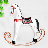 Max Mini Wooden Rocking Horse Kids Toys Desktop Ornament White - Aladdin Shoppers