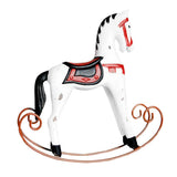 Max Mini Wooden Rocking Horse Kids Toys Desktop Ornament White - Aladdin Shoppers