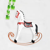 Max Mini Wooden Rocking Horse Kids Toys Desktop Ornament White - Aladdin Shoppers