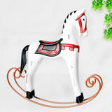 Max Mini Wooden Rocking Horse Kids Toys Desktop Ornament White - Aladdin Shoppers