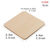 10Pcs/Set Unfinished Wood Cutouts Square Wooden Pieces Blank for Crafts