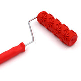 Max 7-Inch Assorted Embossed Pattern Painting Roller with Plastic Handle  Small Flower