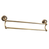 Maxbell 24inch Brass Bathroom Towel Rack with Hooks 2 Bars Towel Holder Hanger