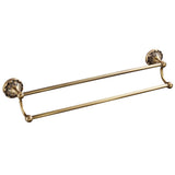 Maxbell 24inch Brass Bathroom Towel Rack with Hooks 2 Bars Towel Holder Hanger