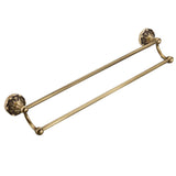 Maxbell 24inch Brass Bathroom Towel Rack with Hooks 2 Bars Towel Holder Hanger